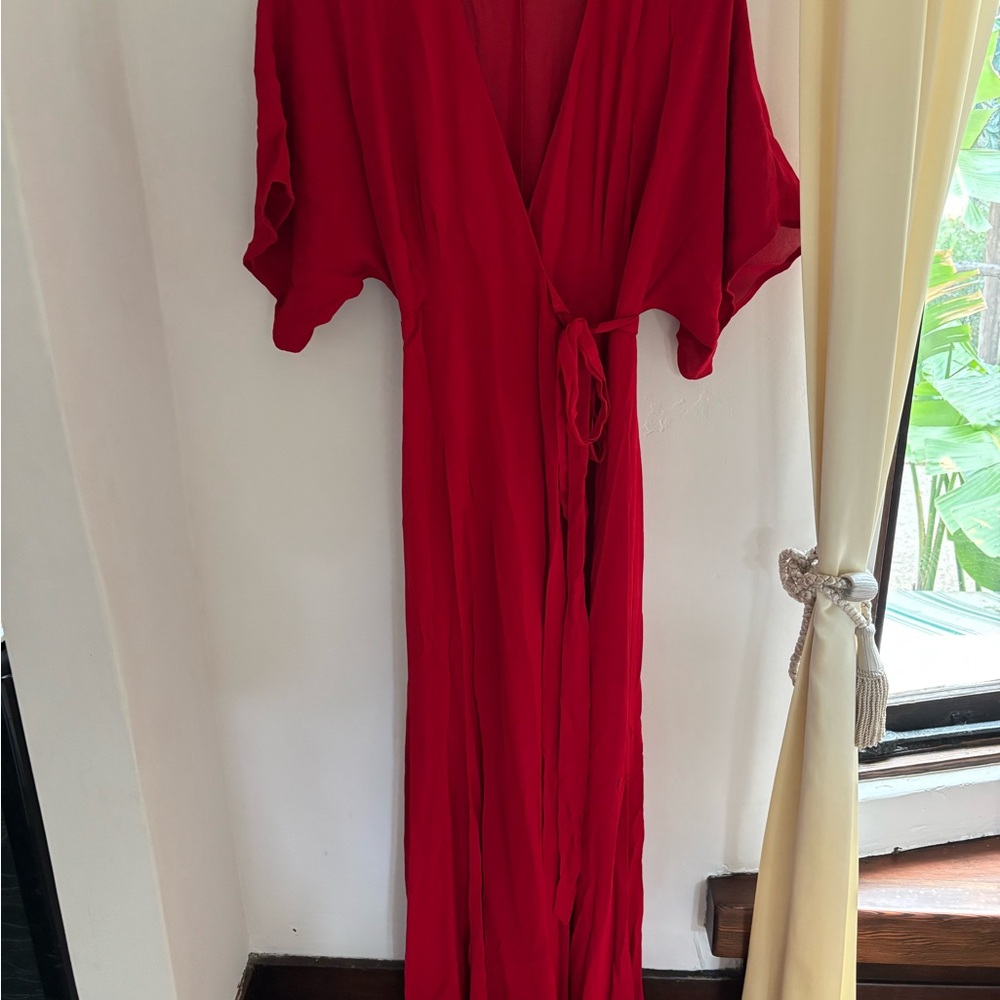 Reformation Elegant Red Wrap Dress